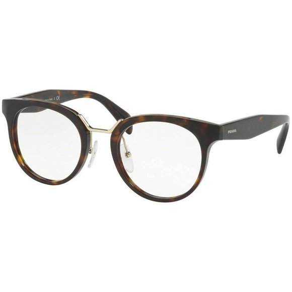 Prada Accessories - Prada Round Eyeglasses Havana W/Demo Lens